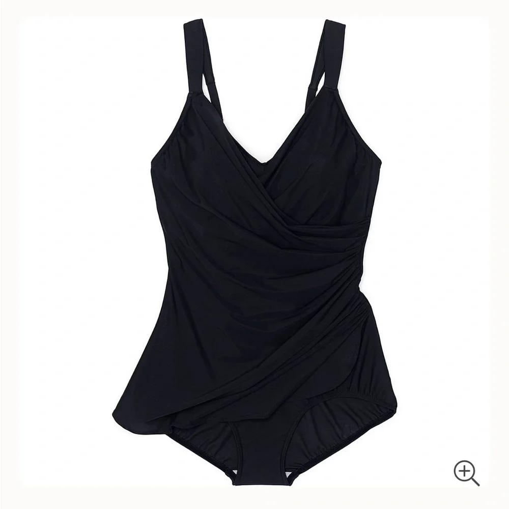 Lands End Women Plus Size SlenderSuit Tummy Control 22w Skirt One Piece Swimsuit - Picture 3 of 12